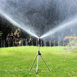 Set 360 Rotary Irrigation Tripod Lawn Garden Sprinkler Telescopic Support Sprinkler Head on Tripod Stainless
